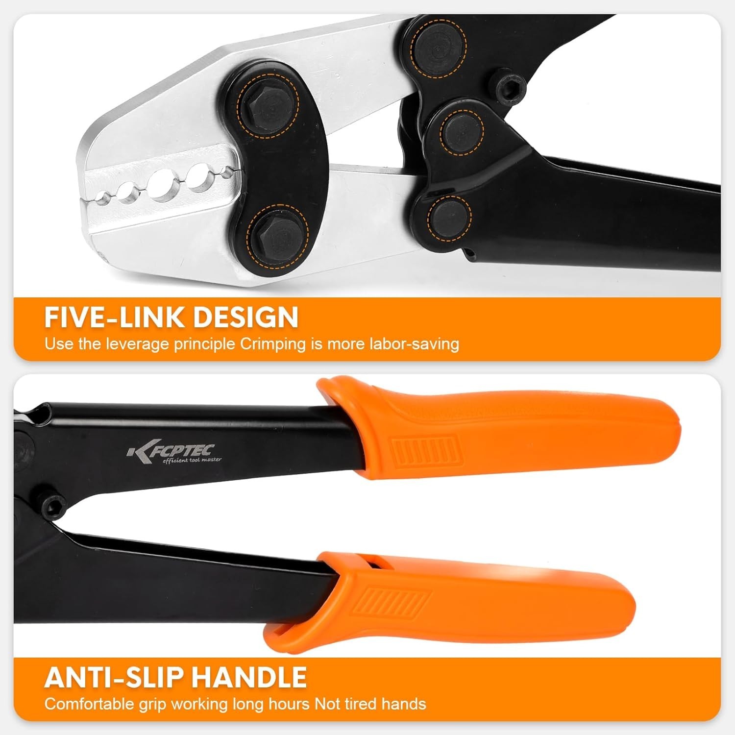 Wire Rope Crimping Tool for 3/64”–1/16”sleeves, 5-cavity, Heavy-duty for fencing