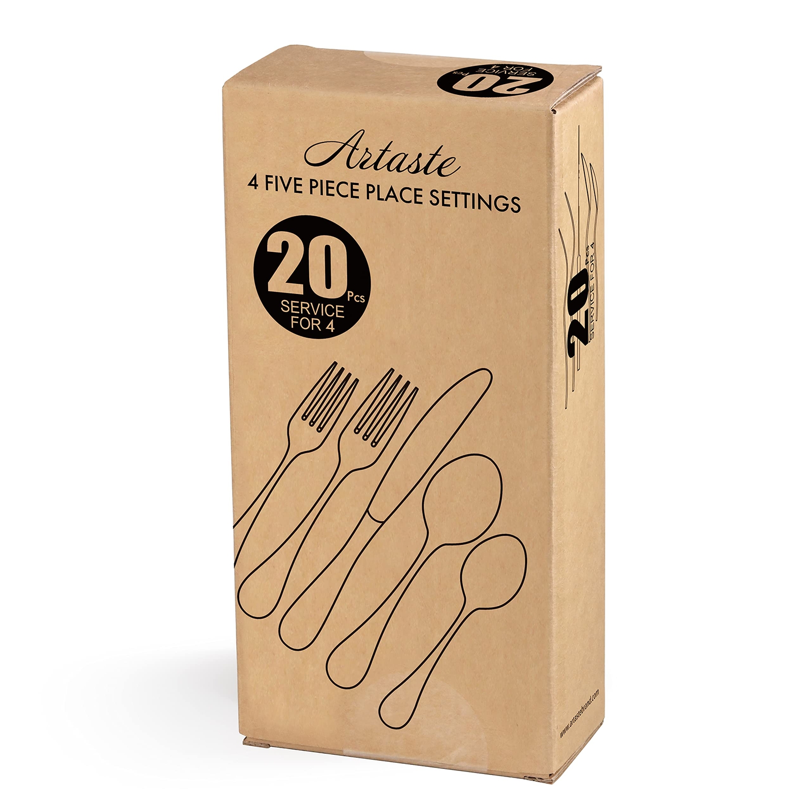 STAINLESS STEEL FLATWARE Flatware Spoon Fork 20-Piece SetService for 4 ARTASTE
