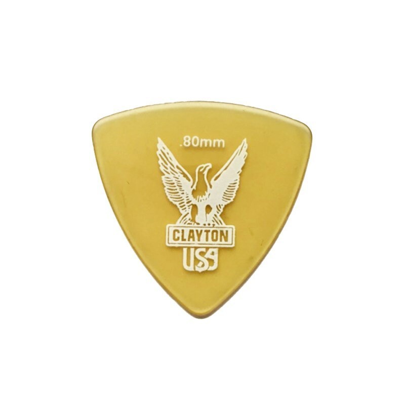 Clayton Ultem Gold Rounded Triangle Picks .80mm 3 Picks