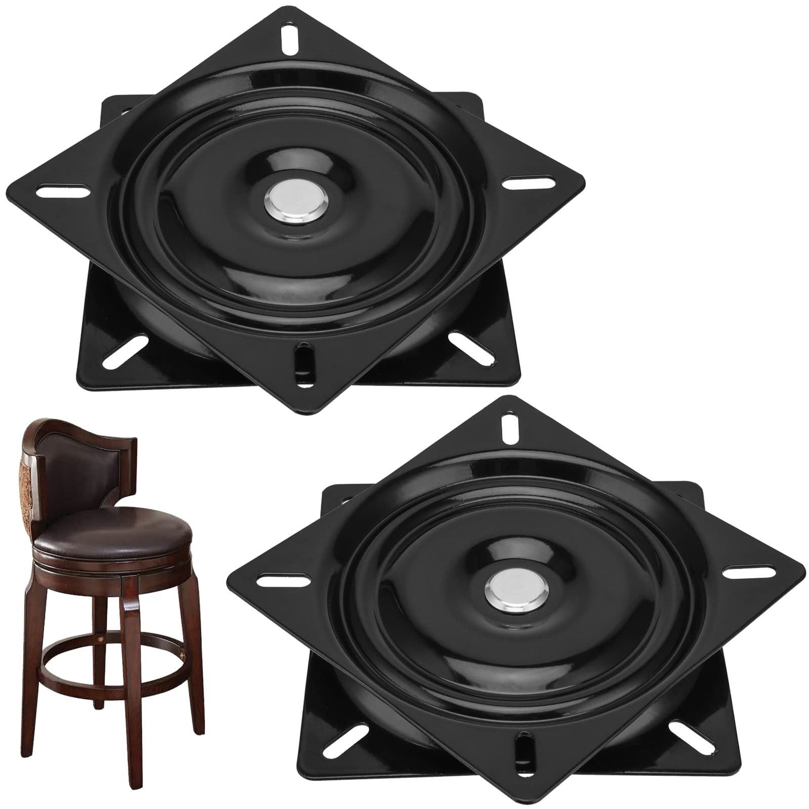 2 PCS 6 Inch Boat Seat Swivel, Ball Bearing Swivel Plate, Chair Swivel Base P...
