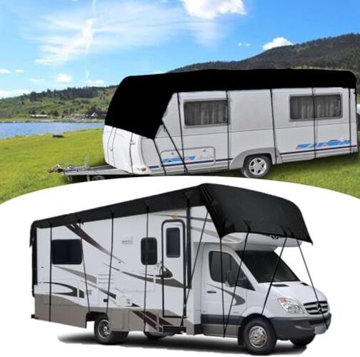 RV Cover 18-22 FT Travel Trailer Camper Cover, 210D Heavy Duty RV 6.5m x 3m