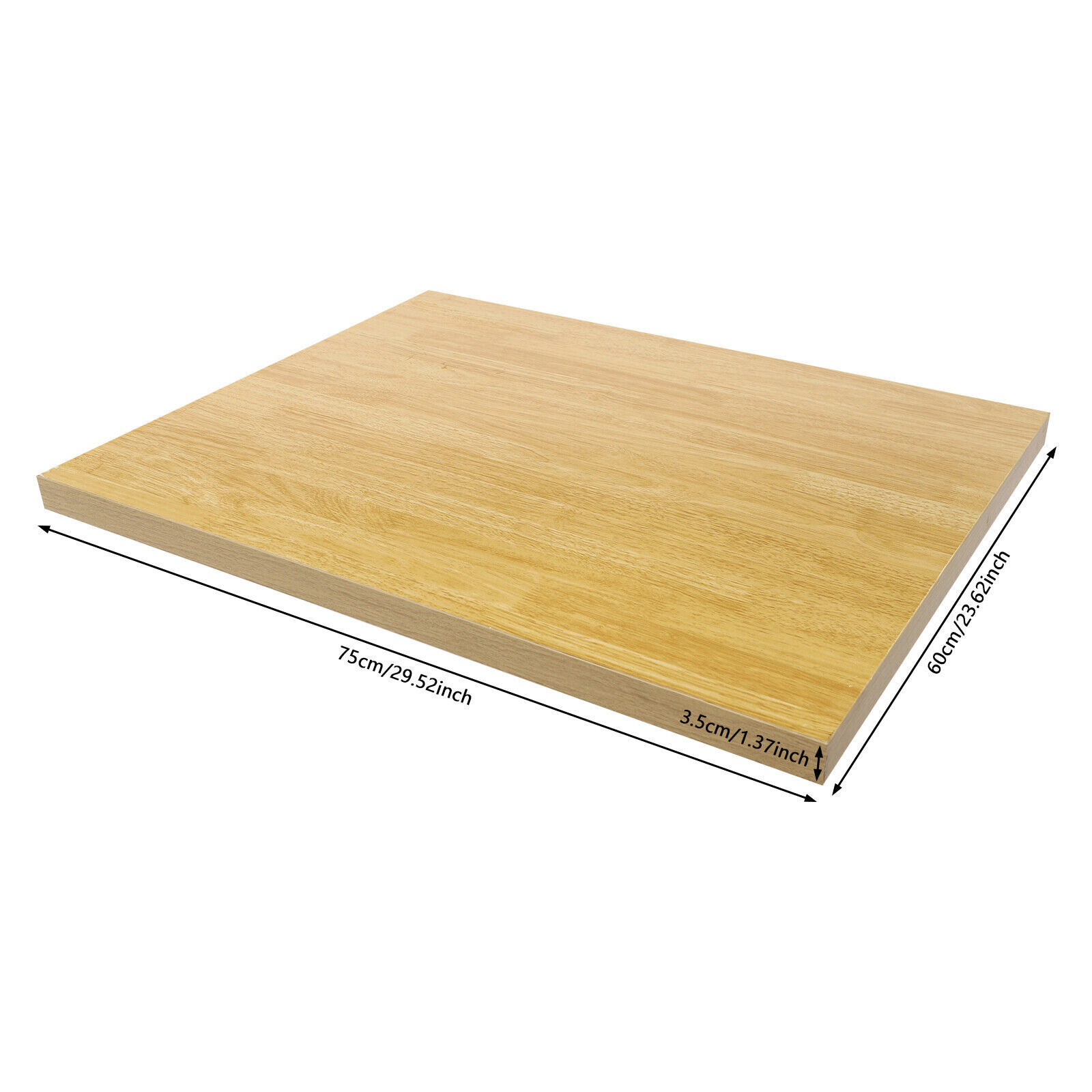 Plywood Rectangular Tabletop 75 × 60 × 3.5 cm Wood Color 35mm