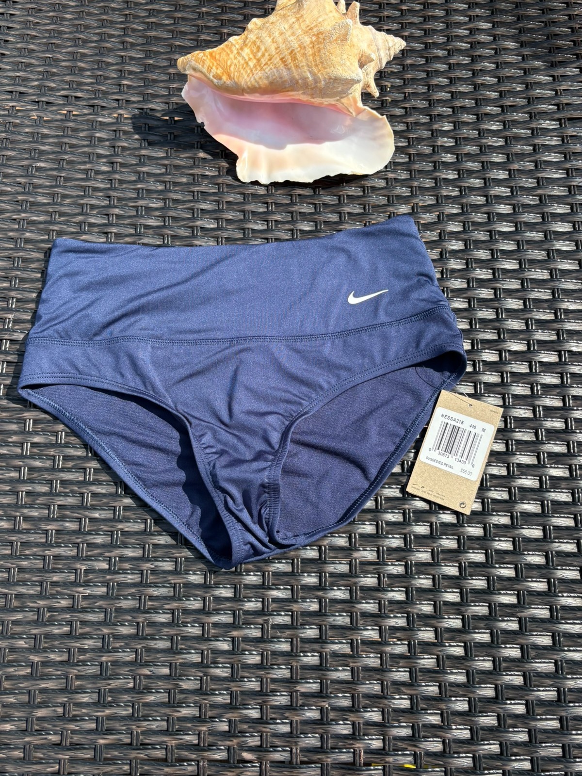 Womens' Nike Navy Blue Bikini Bottom Size Medium NWT NESSA215 Retail $56