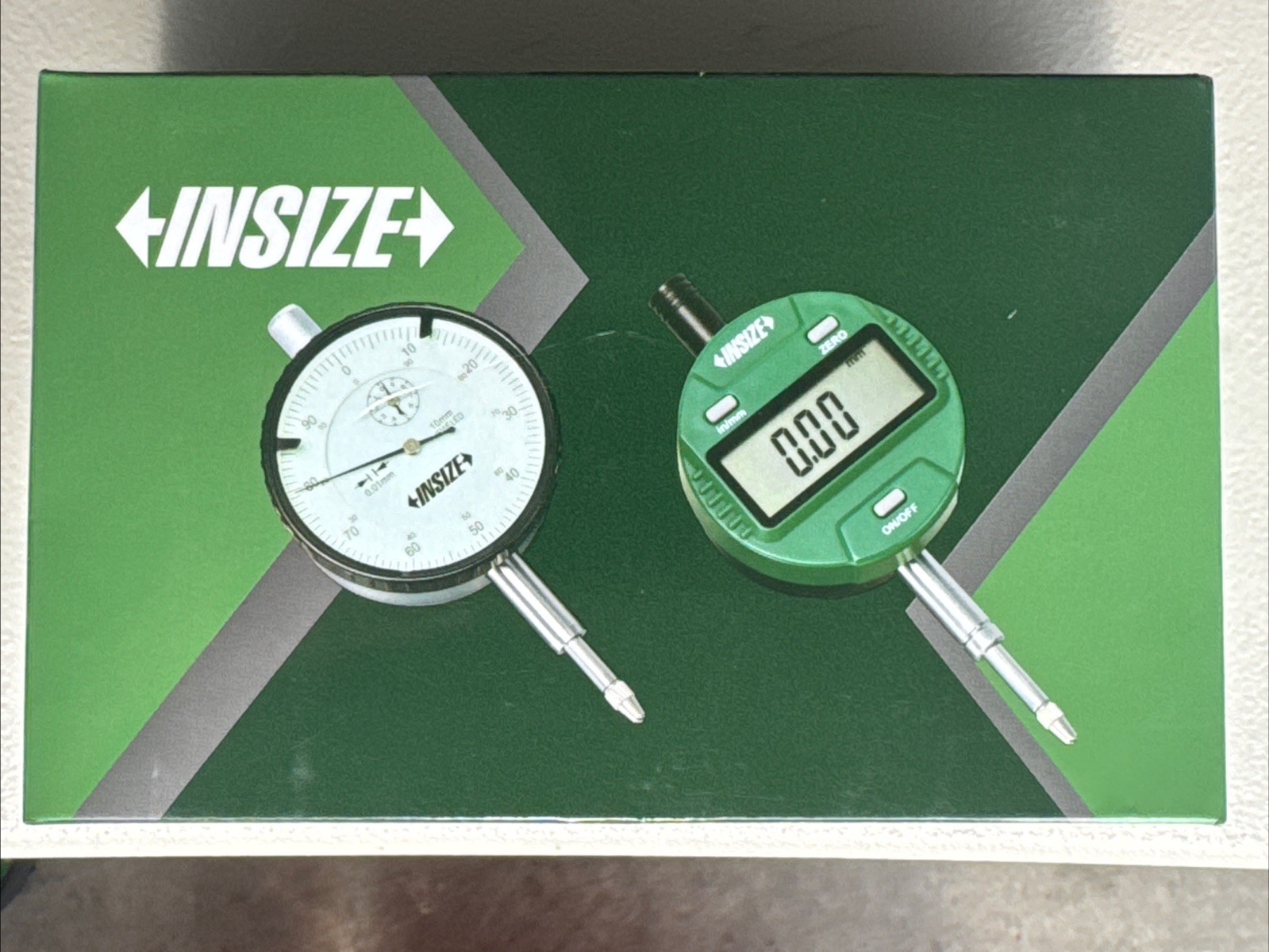 Insize Compact Electronic Digital Indicator, .2"/5mm, resolution .0005"/0.01mm