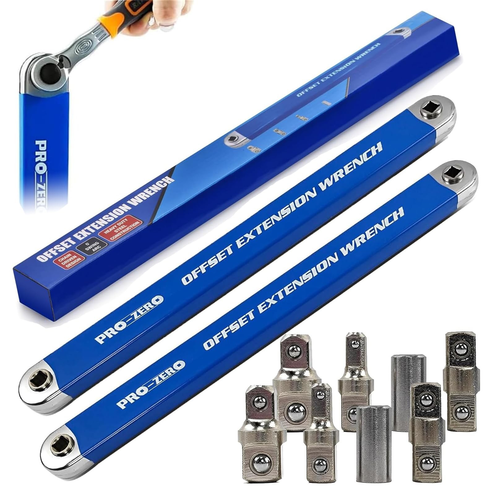 Wrjpigf Pro Zero Offset Extension Wrench,Extended Universal Ratchet