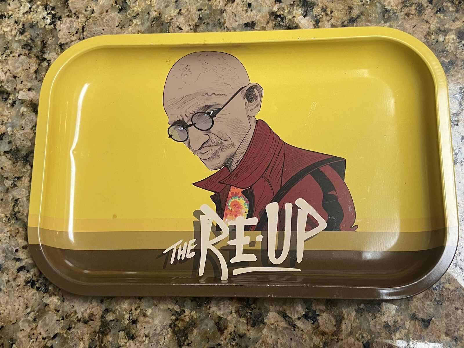 Nice The Re-Up Yellow Tobacco Cigarette Metal Tray Minty RARE