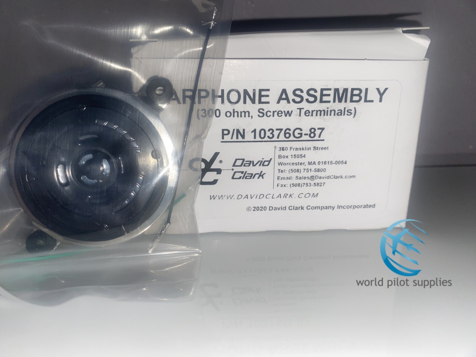 ORIGINAL DAVID CLARK REPLACEMENT EARPHONE ASSY. p/n 10376G-87 fits many HEADSETS