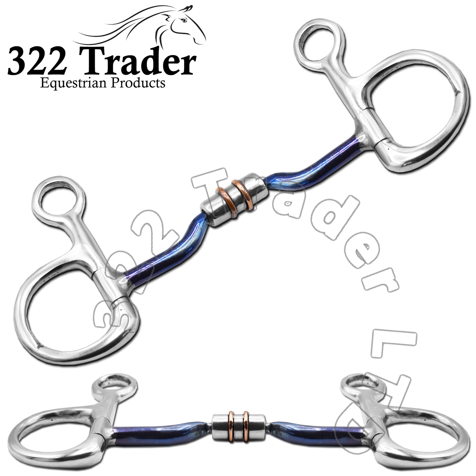 Belly Hanging Jaw Buckle Cu Copper Reel With Blue Sweet Iron Horse Bit