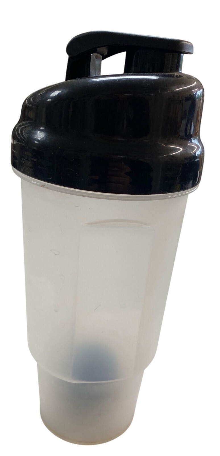 Black & Clear 20 Oz Protein Shaker Bottle With Blender Ball & Flip-Top Lid