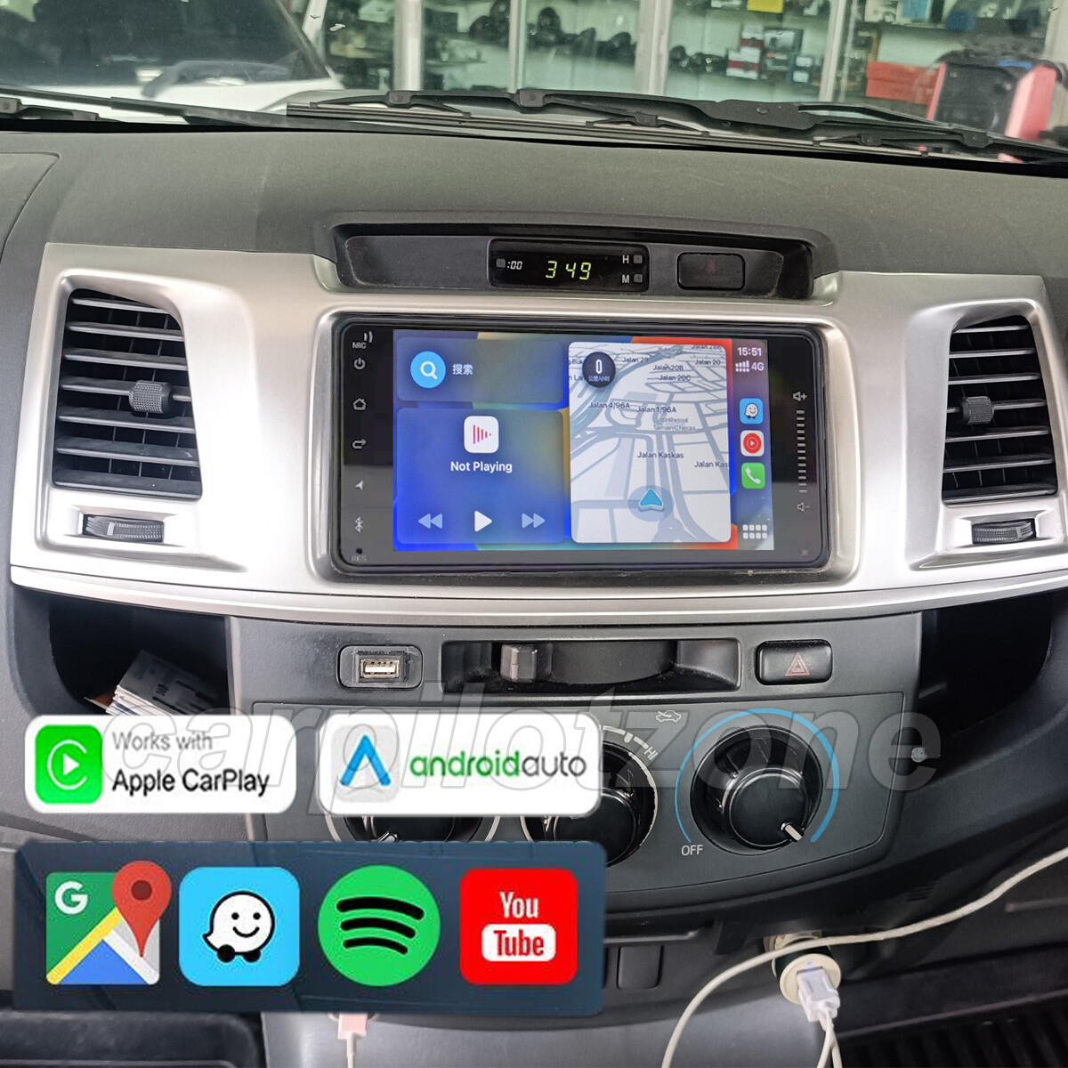 For 2005-2014 Toyota Hilux 7" Apple Carplay Android 13 Stereo GPS Radio FM 64GB