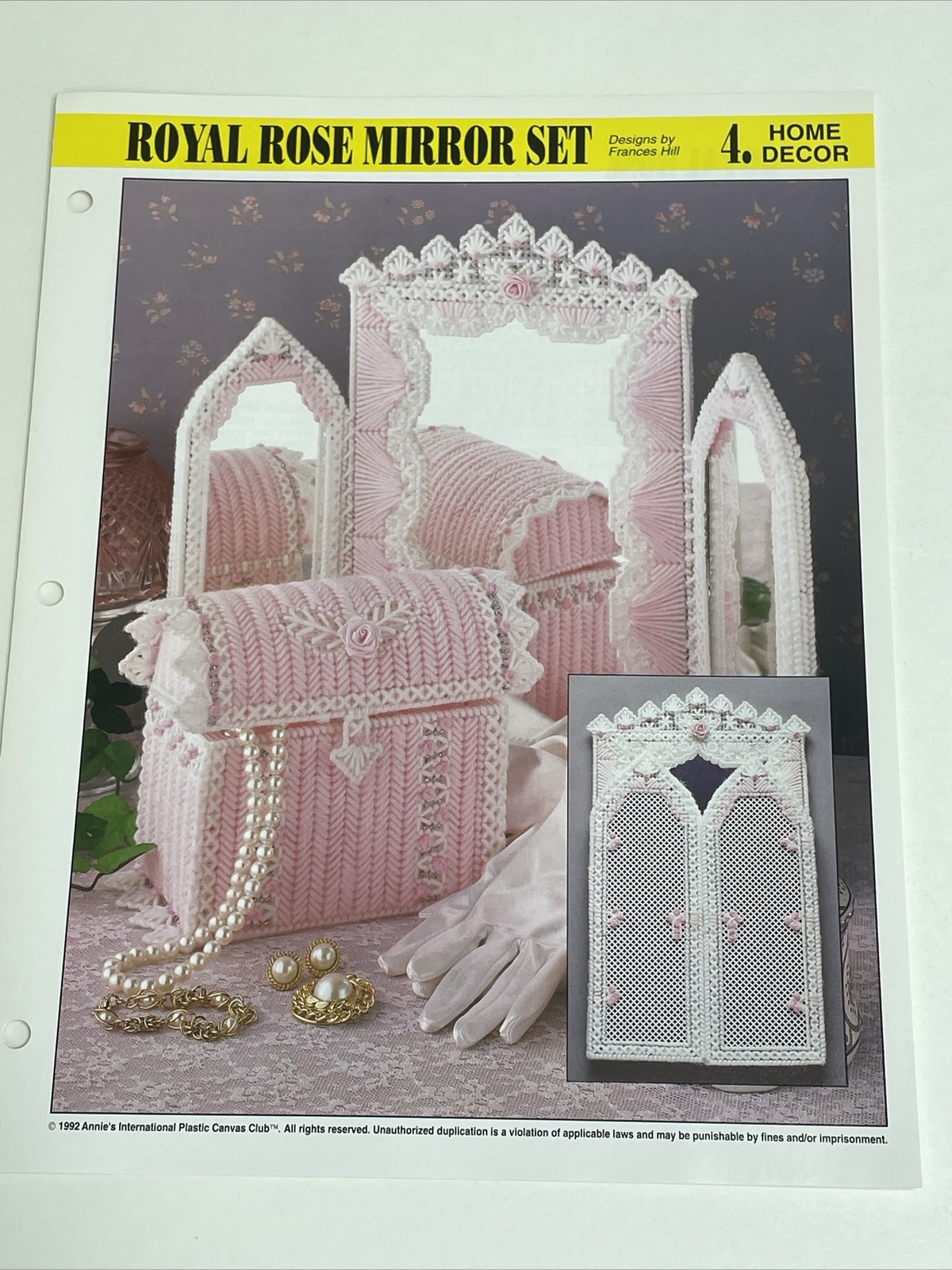 Royal Rose Mirror Set Annie's Attic Plastic Canvas Pattern