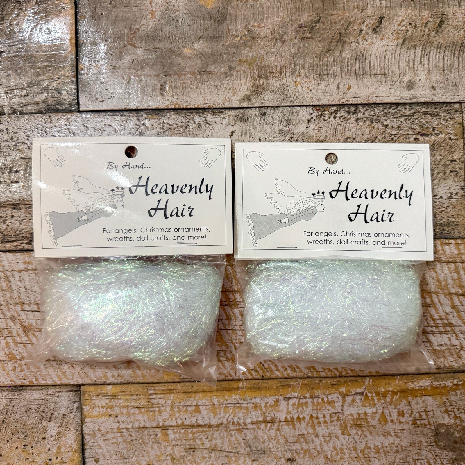 Iridescent White Angel Hair Tinsel Vintage 14 Grams Heavenly Hair Decor Crafts