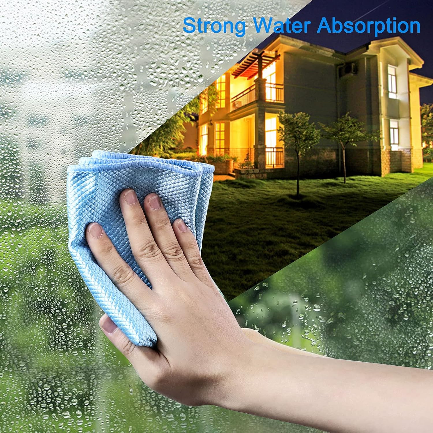 Microfiber Glass Cleaning Cloth, Multi-Functional Reusable Lint Free Cloths, Sta
