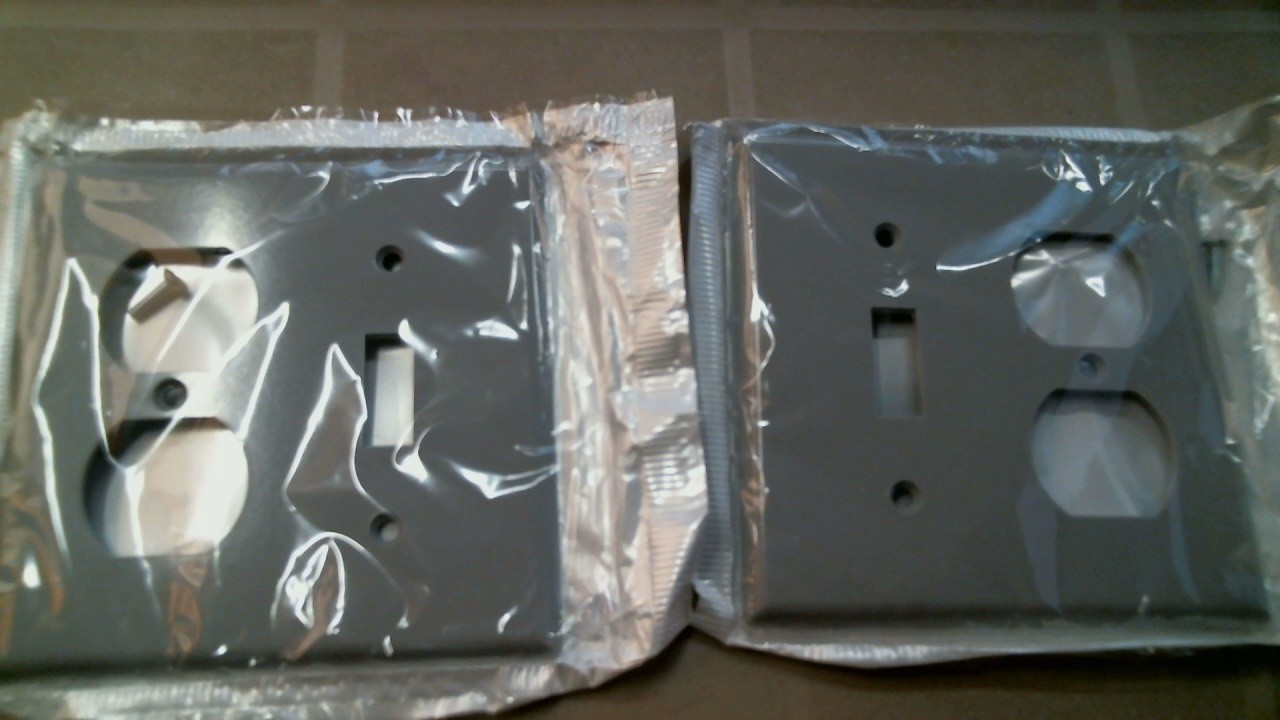 Leviton Gray 2-goggle, 1 gang, Gray Switch Plate, Lot of 2 (013-87005)FS