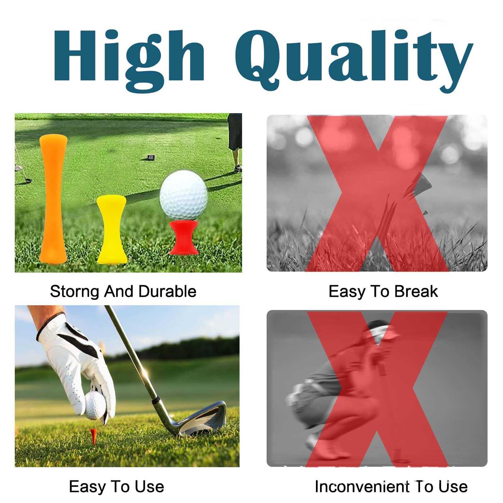 70 Pcs Golf TeesGolf Step Down Tees Value Multiple Colors Size BulkPlastic Un...