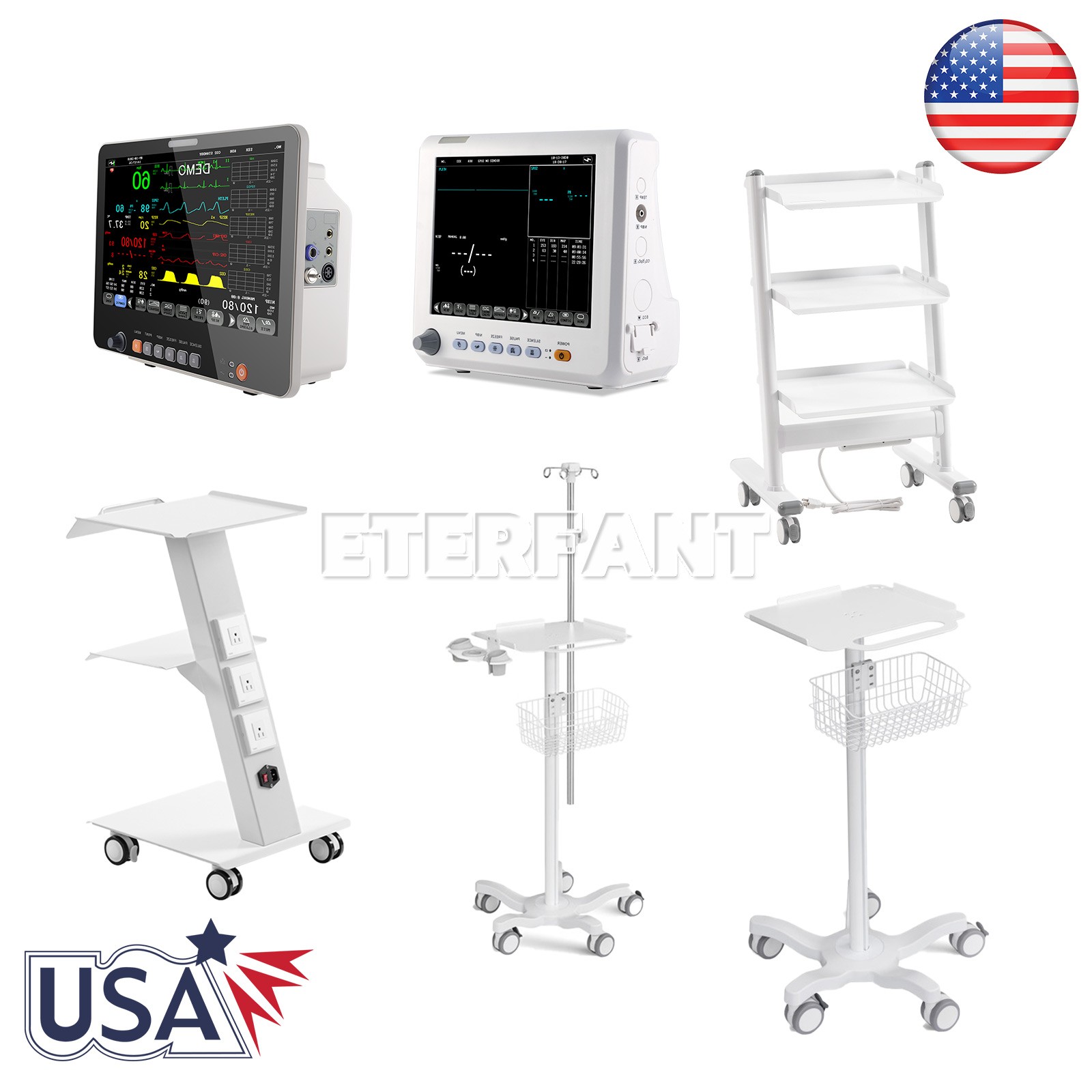 Dental 8"/15.6" Patient Monitor/Mobile Cart for Ultrasound Imaging Scanner US