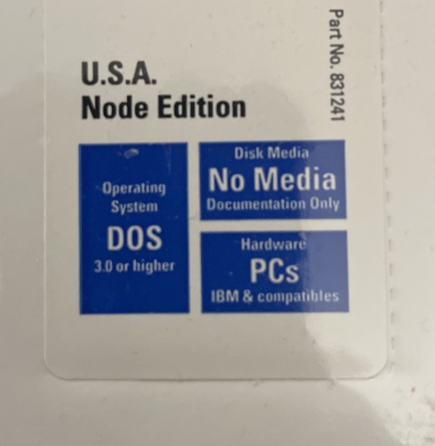 Lotus 1-2-3 For DOS Release 2.4. USA Node Edition-Network Version No Media New