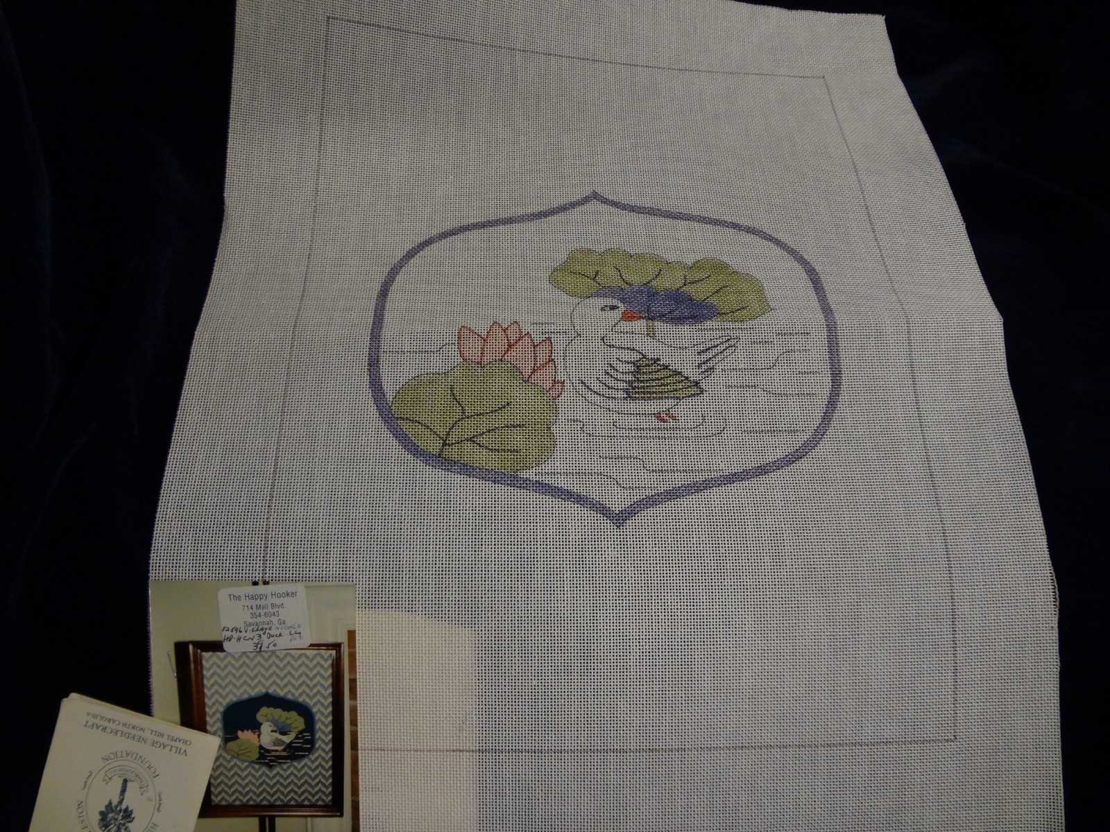 HCN3 - DUCK AND LILY PAD - Village Needlecraft - Needlepoint CANVAS