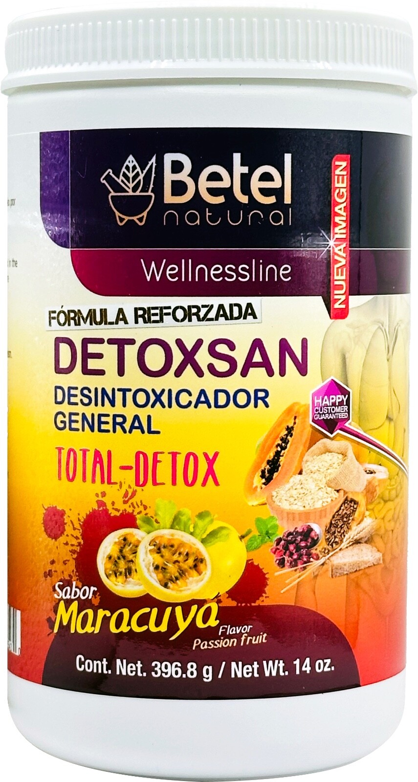 Detoxsan Total Detox Powder - Maracuya - Powerful Detox - Betel Natural 14 Oz