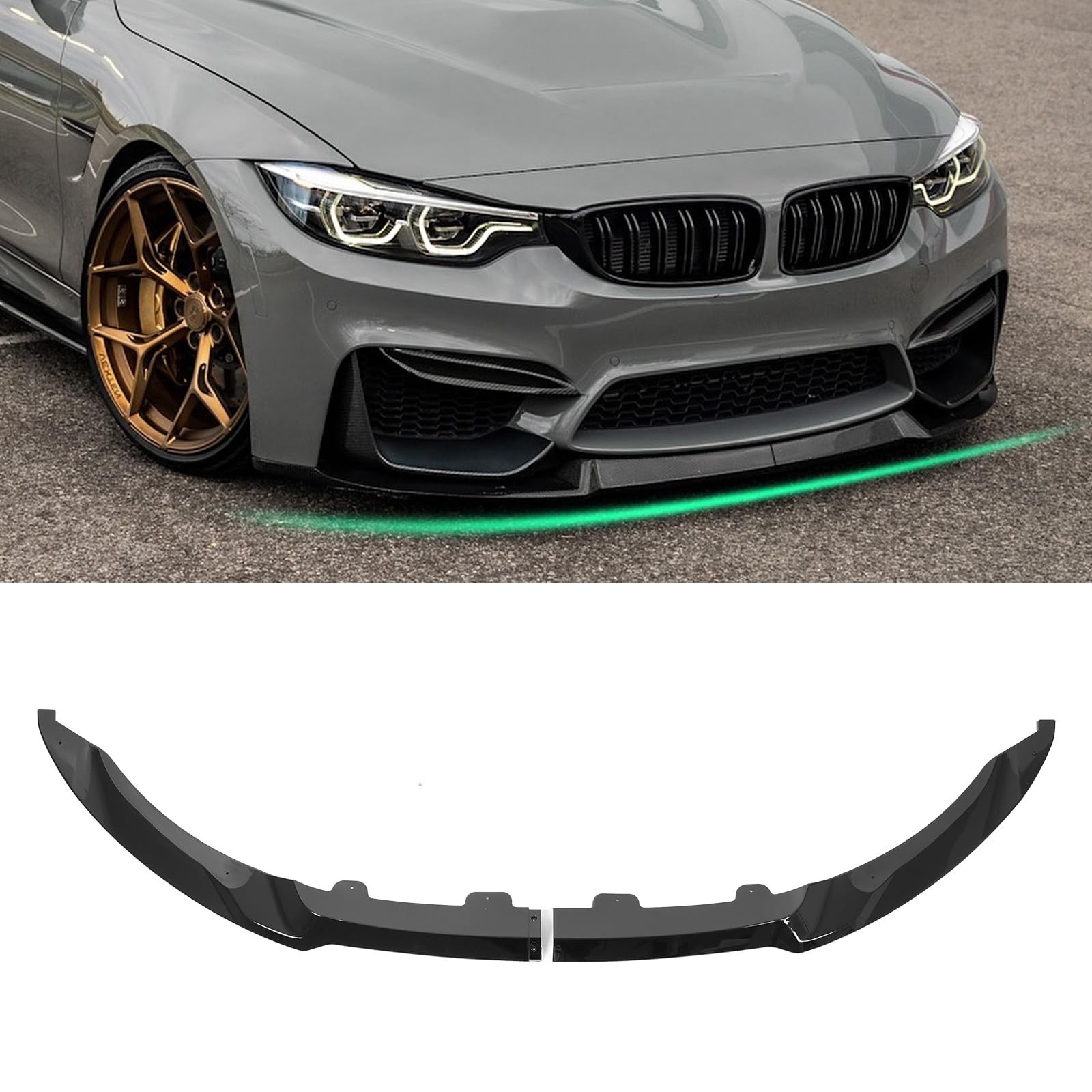 KHK Front Bumper Lip Spoiler for BMW 3 Series F80 M3 F82 F83 M4 2015-2020,Glo...