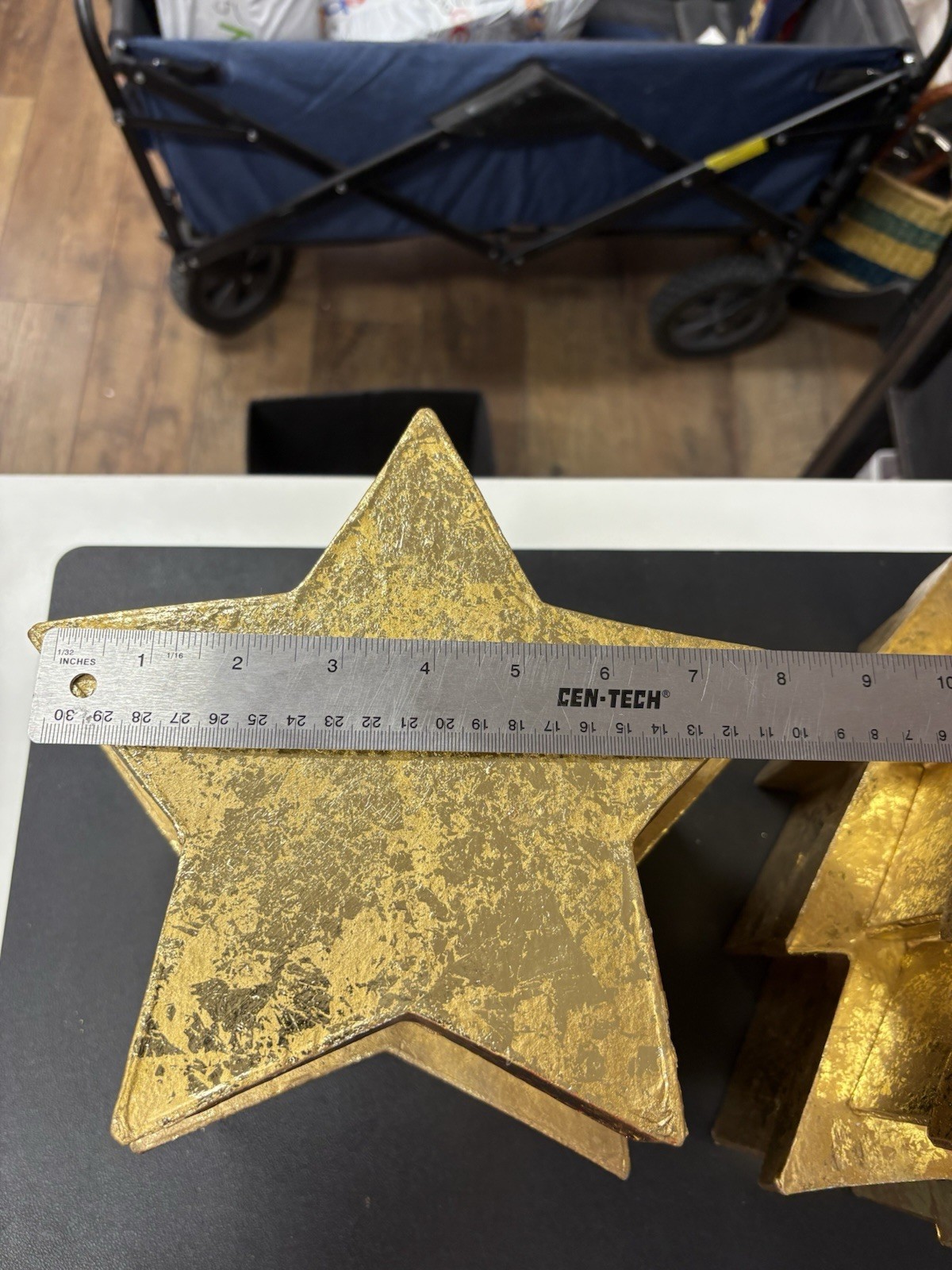 2 STAR AND 2 CHRISTMAS TREE NESTING BOXES GOLD
