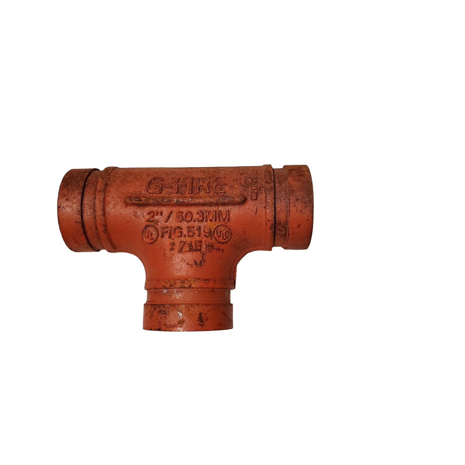 G Fire 2" 60.3mm Cast Iron Pipe Tee Fitting