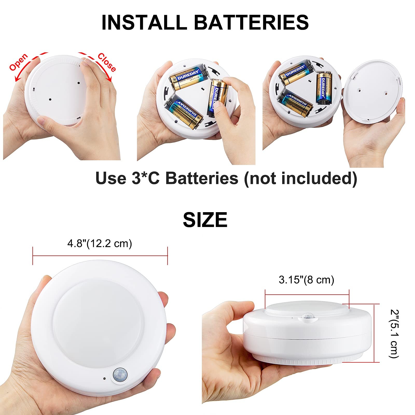 BIGMONAT Battery Operated Shower Light, Motion Sensor Lights, Wireless LED Ceili