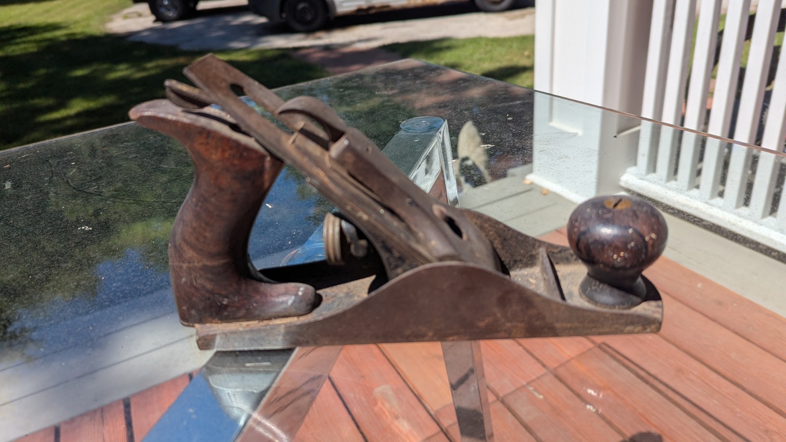 Vintage Stanley Wood Plane W/ RARE Erik Anton Berg Cutter Blade SKARK LOGO
