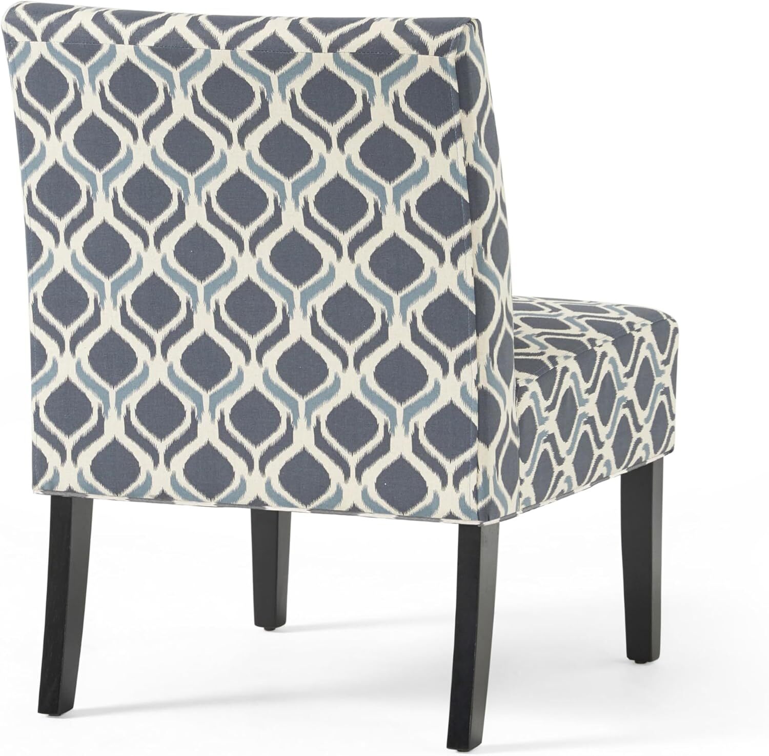 Home Traditional Fabric Accent Chair, Print, Matte Black, 22.5D x 29.5W x 32H in