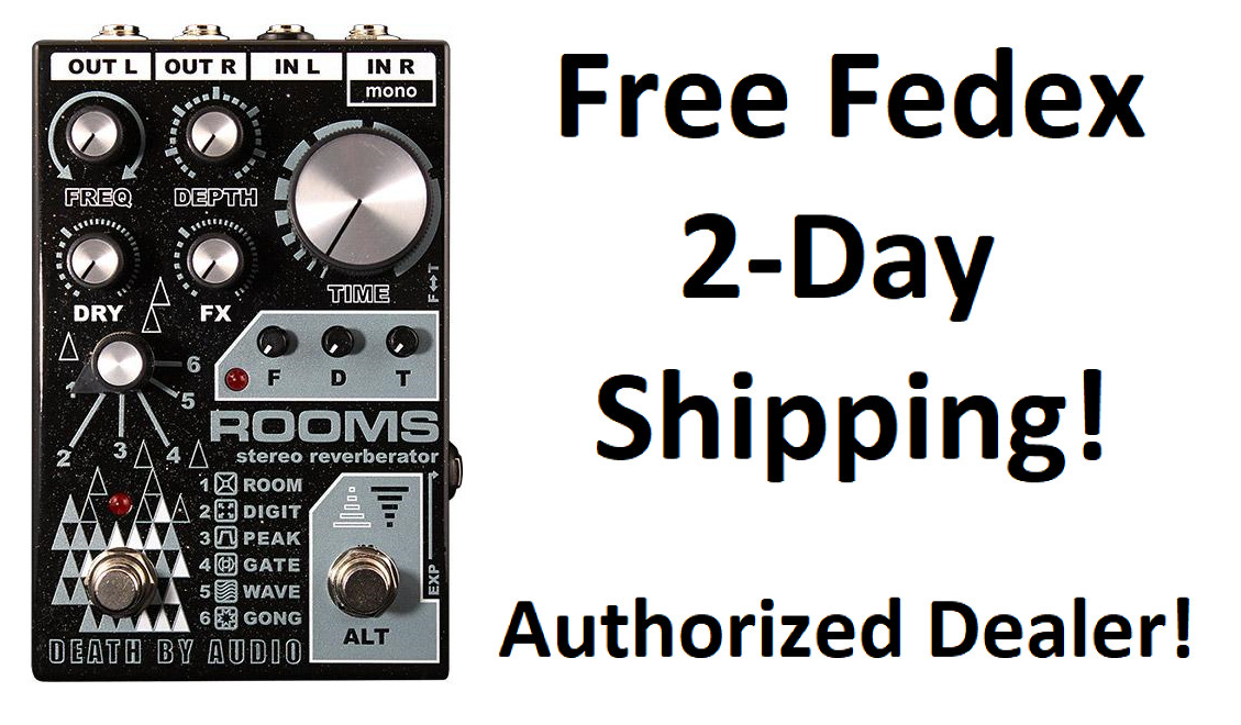 New Death by Audio Rooms Digital Stereo Multi Reverb Guitar Effects Pedal