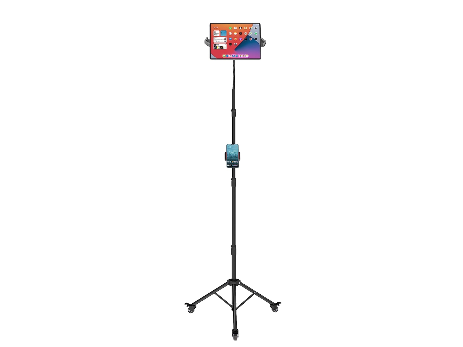 Tbf01 Gooseneck Floor Tripod Stand With Wheel For Iphone Ipad Ipad Pro And Other