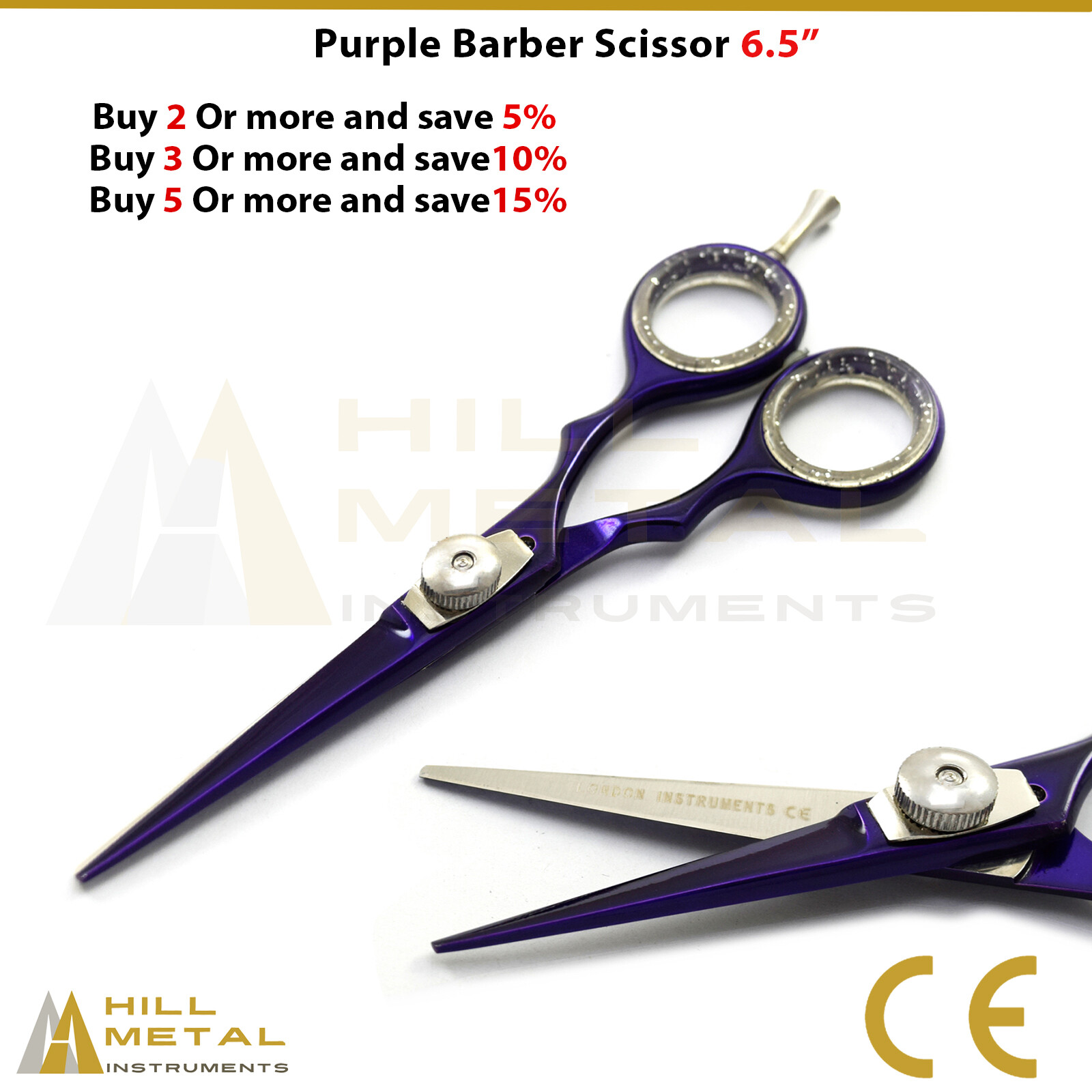 Professional Barber Hair Cutting Scissors 6.5" Stylist Salon Hairdressing Shears