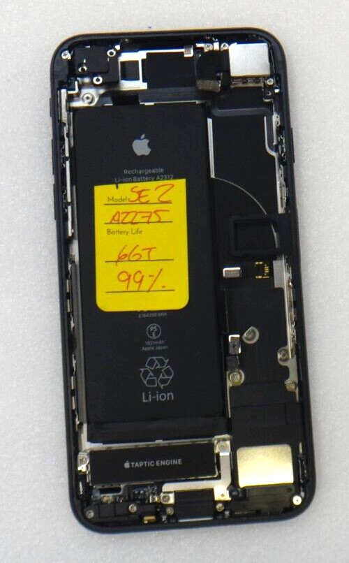 OEM Apple iPhone SE 2nd Gen 2020 Black Housing Back Cover w/ Small Parts Battery