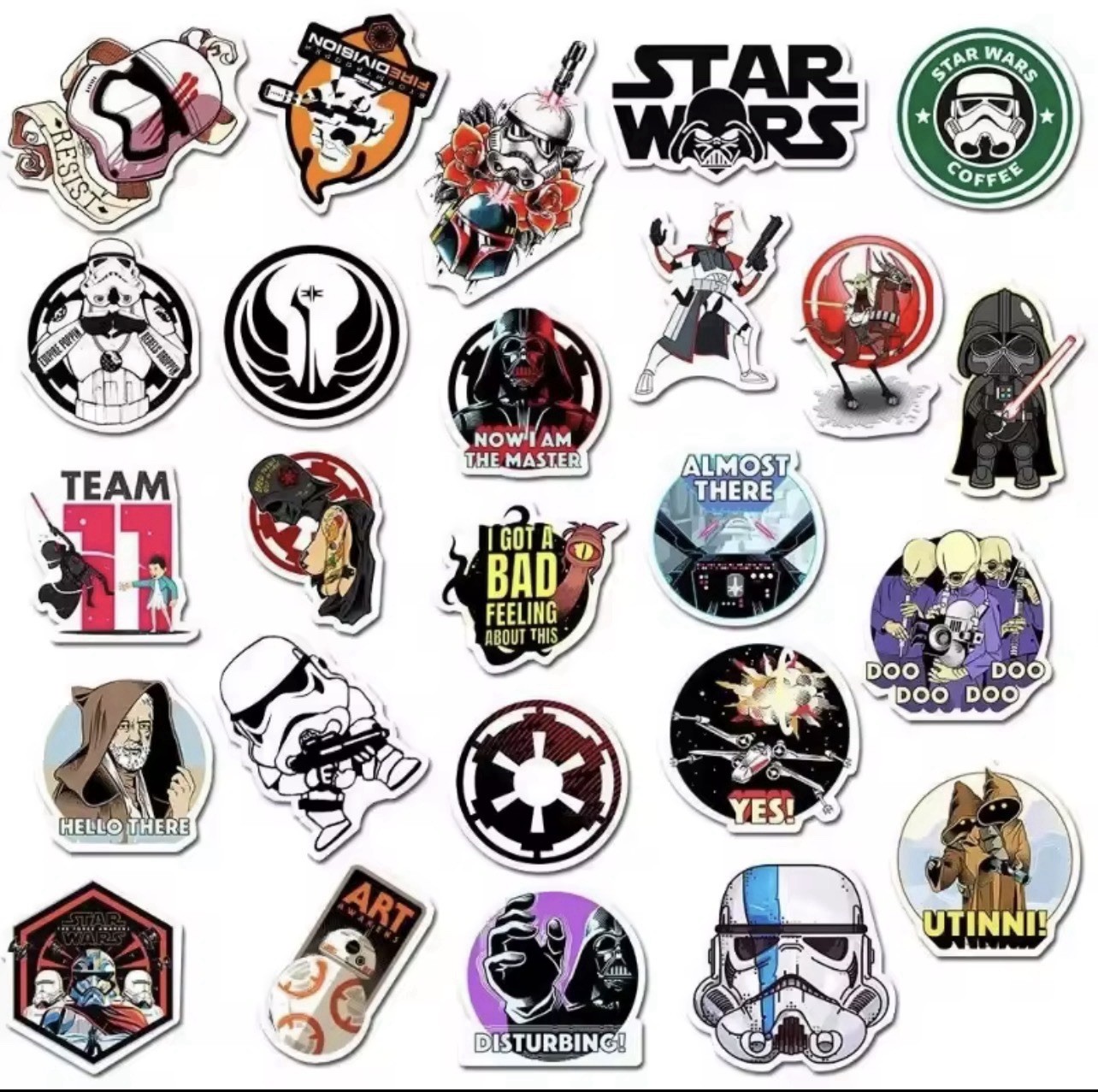 Star wars Stickers 10 Per Pack Waterproof Decal Sticker Set