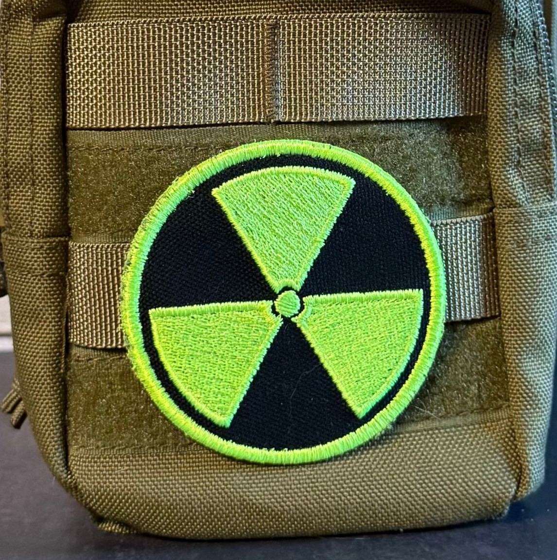 Radioactive Nuclear Fallout Funny Morale Patch, 3" | VELCRO® Brand Hook Fastener