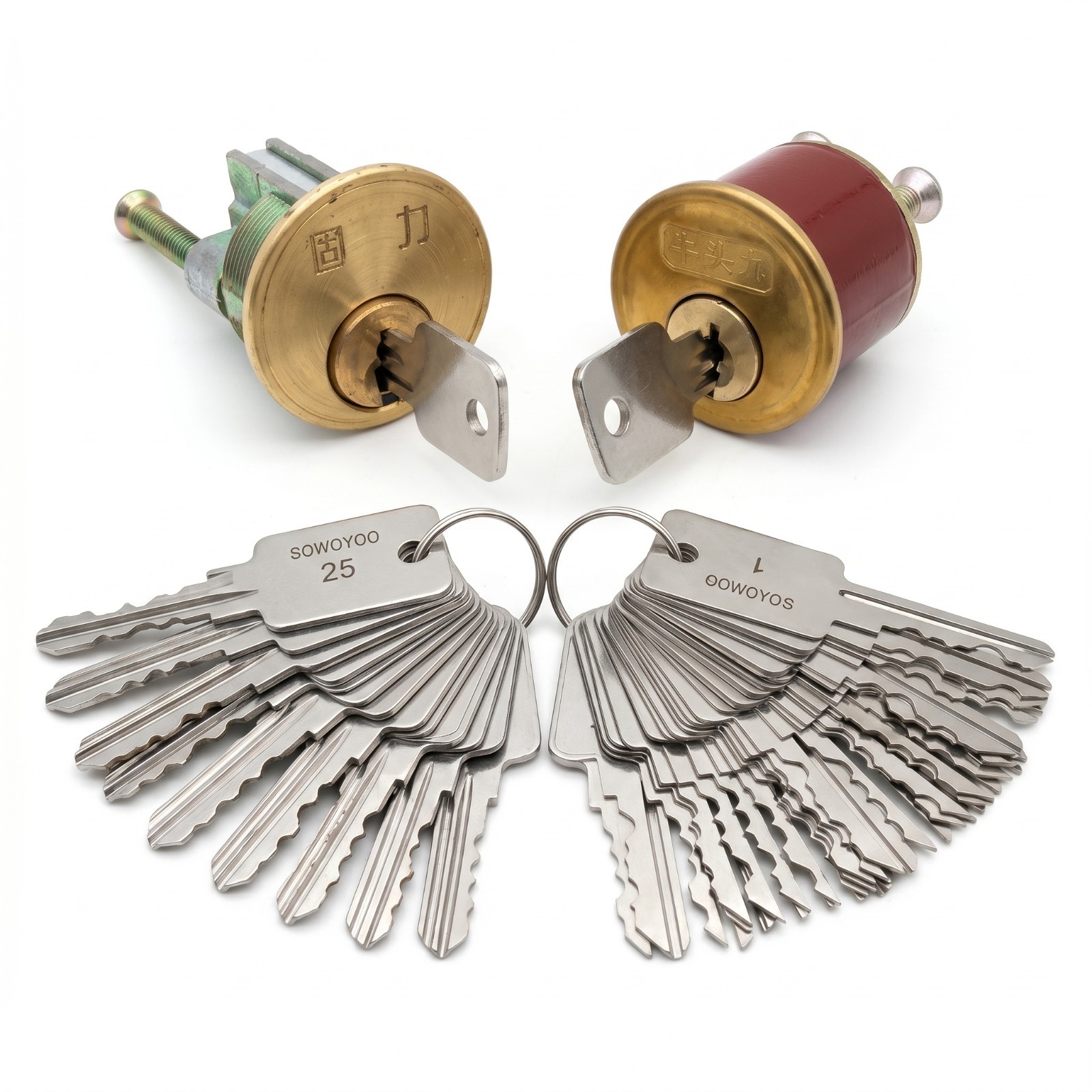 48 in 1 Lock Key Set for Bull Head S Groove One Word Locks Compatible SOWOYOO