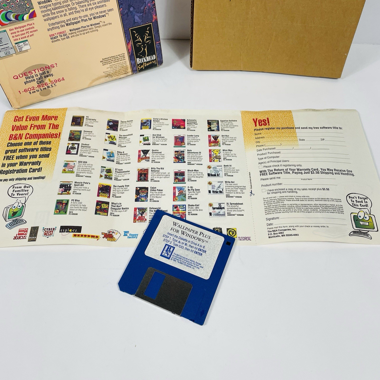 Wallpaper Plus for Windows BIG BOX PC, 1994 3.5" Windows Diskette