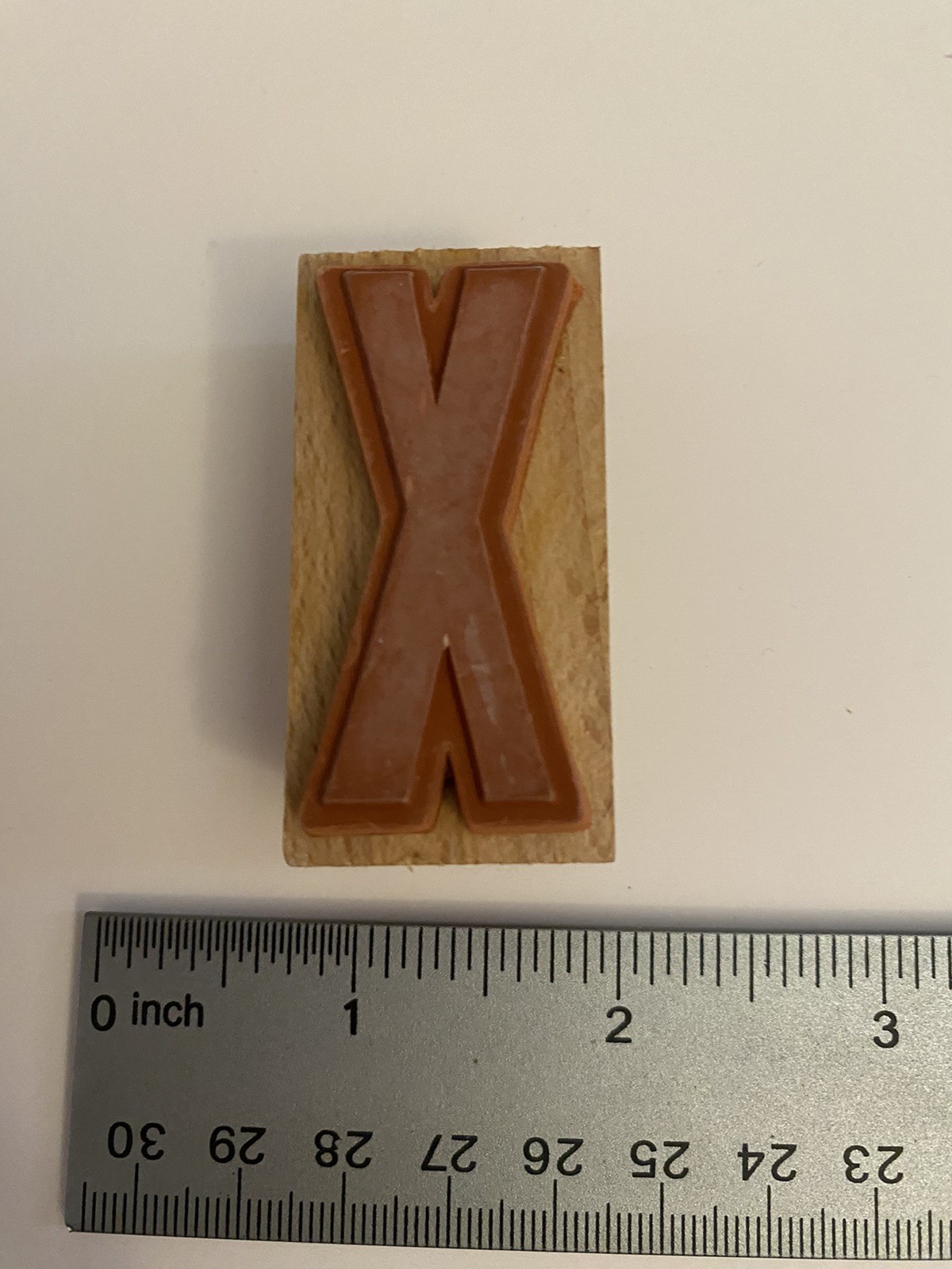 Letter X Wood Mounted Rubber Stamp EUC RS55