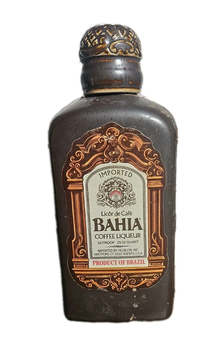 BAHIA LIQUEUR From BRAZIL CERAMIC BOTTLE 750ml Empty 1970s Rare
