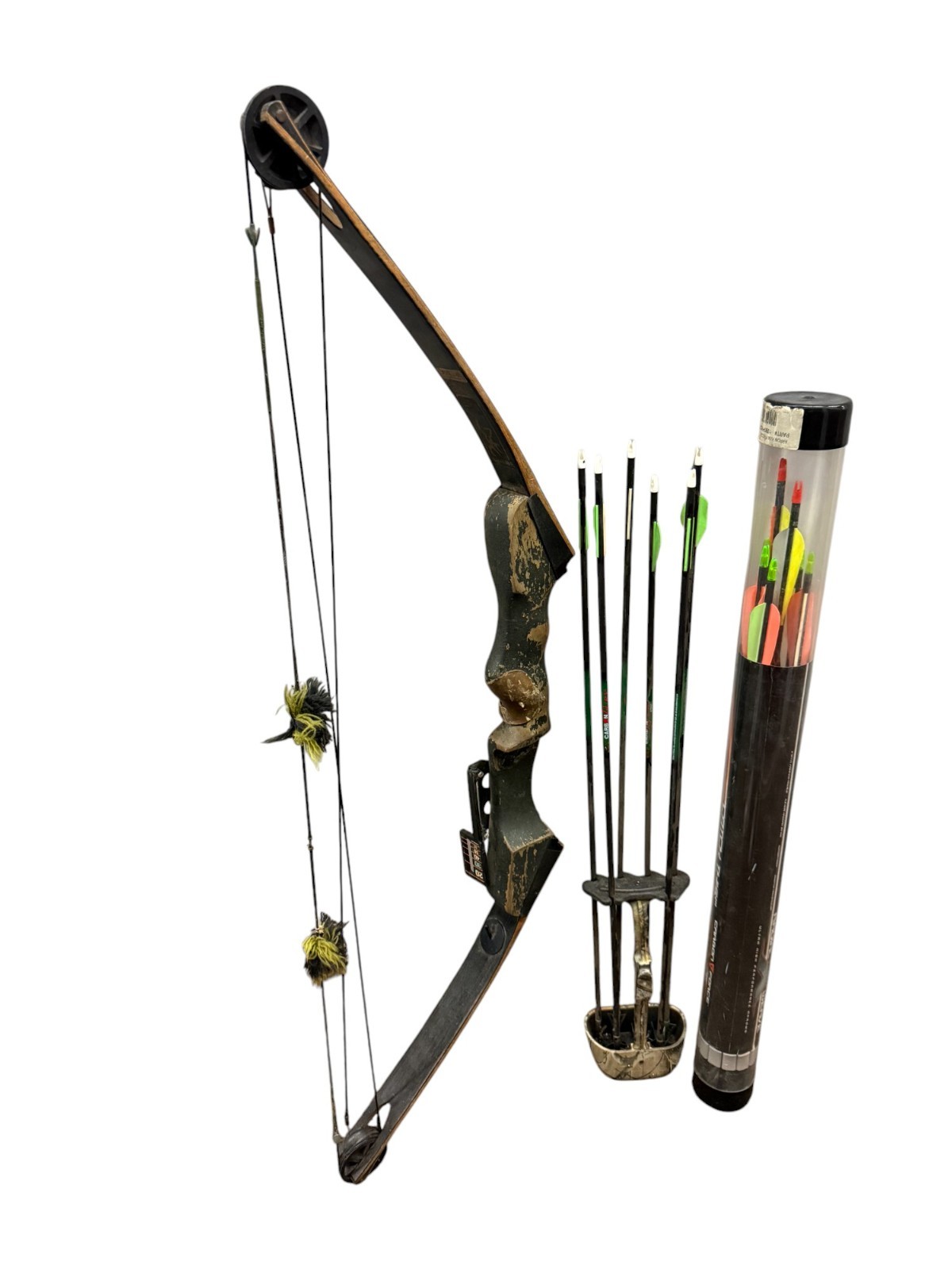 Compound Bow Archery Lot w/ Arrows & Quiver – For Parts/Repair/Project