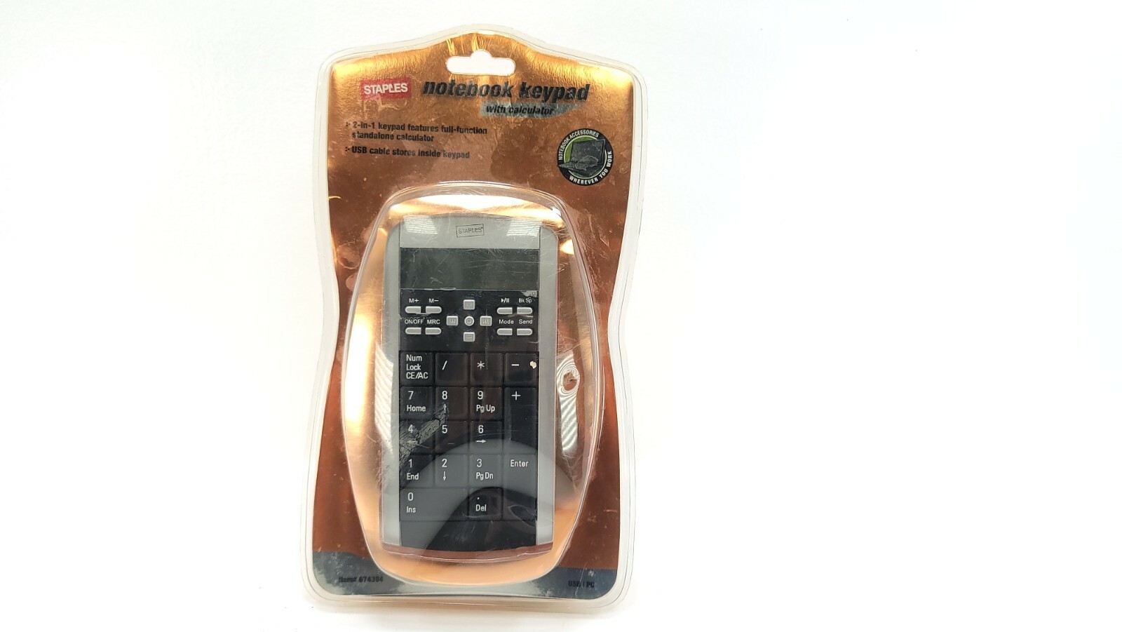 NOTEBOOK KEYPAD WITH CALCULATOR....By STAPLES  ITEM # 674394