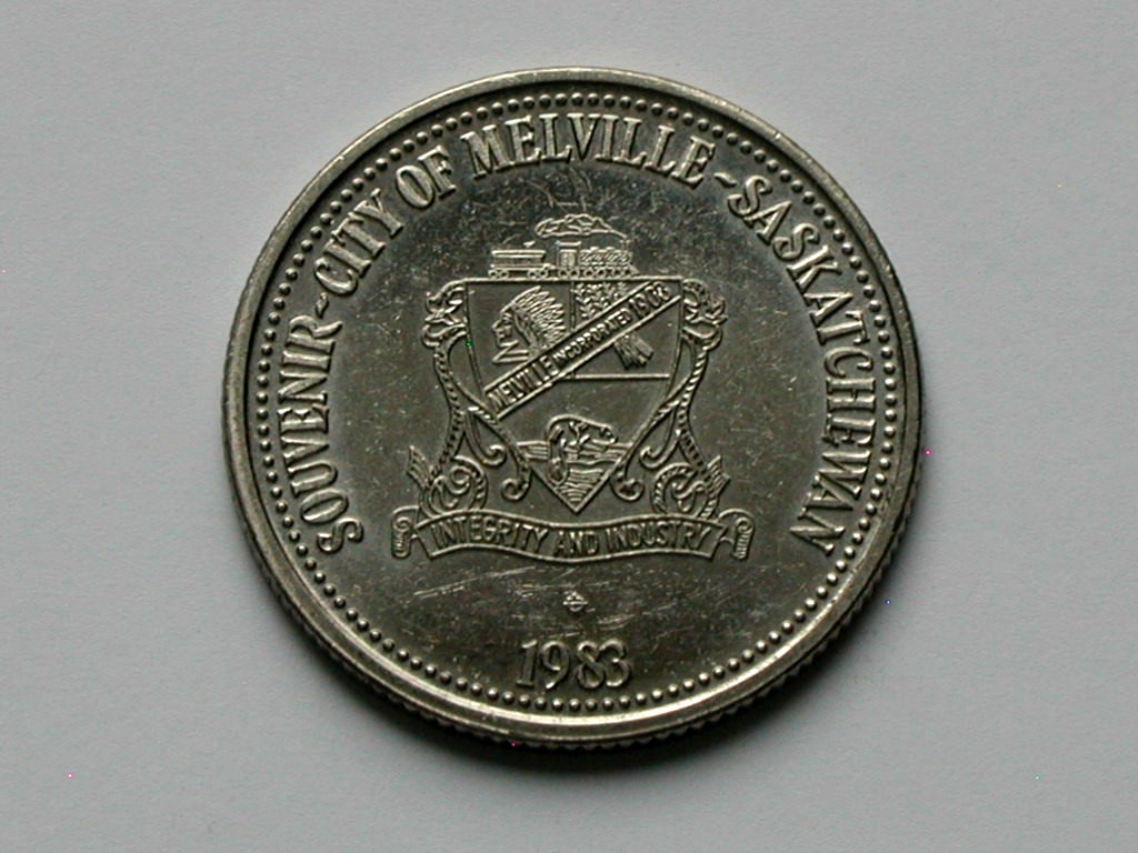 Melville SK CANADA 1983 Medal for 'Rail City' (on CNR Mainline) with City Hall