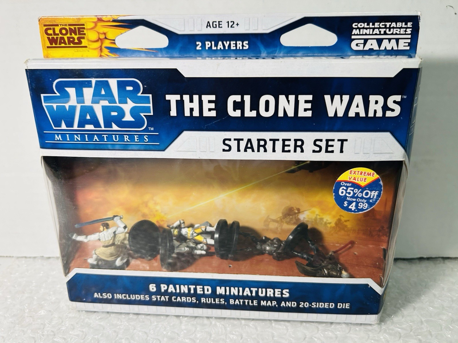 Star Wars Miniatures "The Clone Wars Starter Set  Open Box Mini Figs & Cards