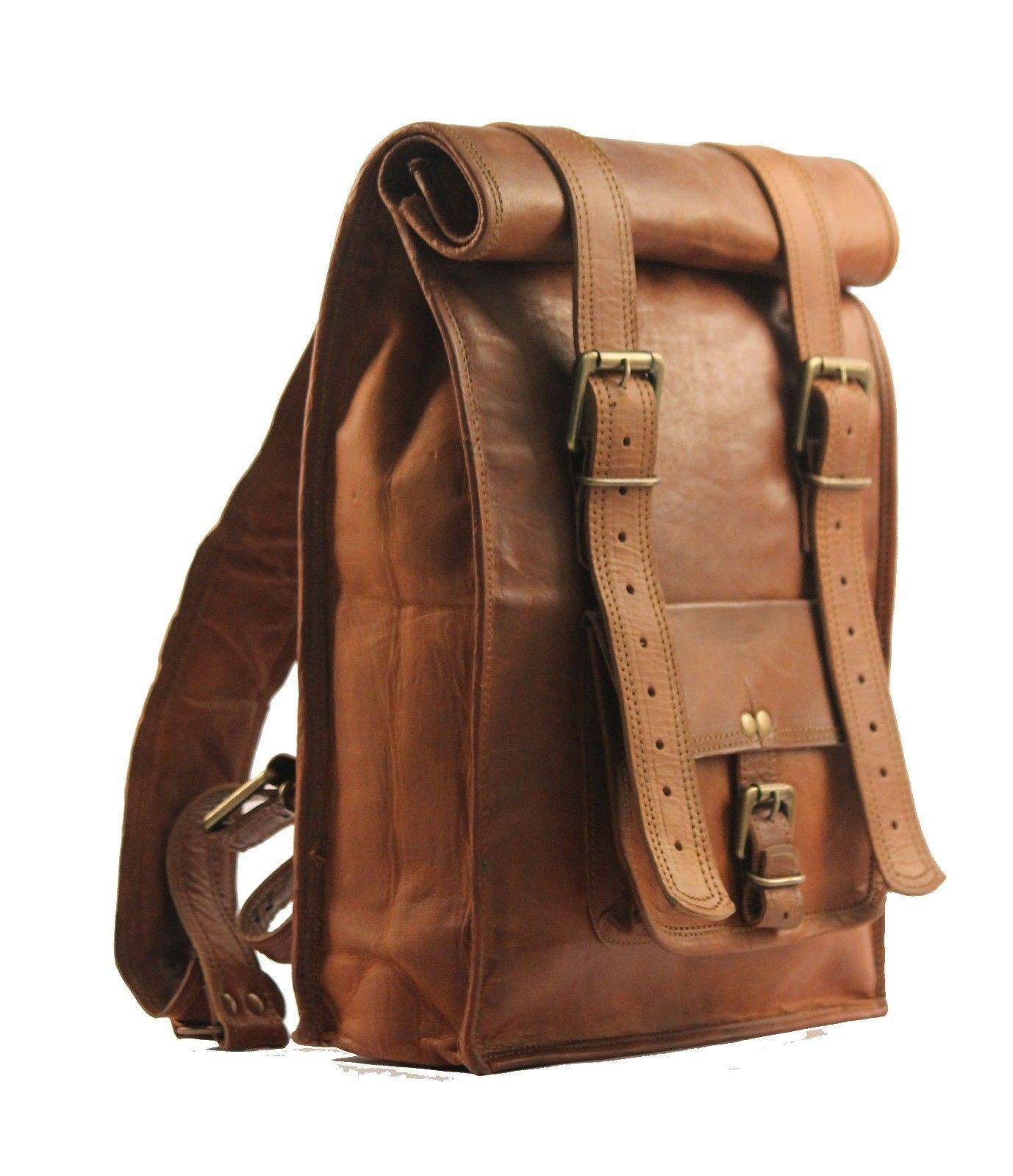 New Genuine Leather Back Pack Rucksack Travel Bag For Men's and Women's