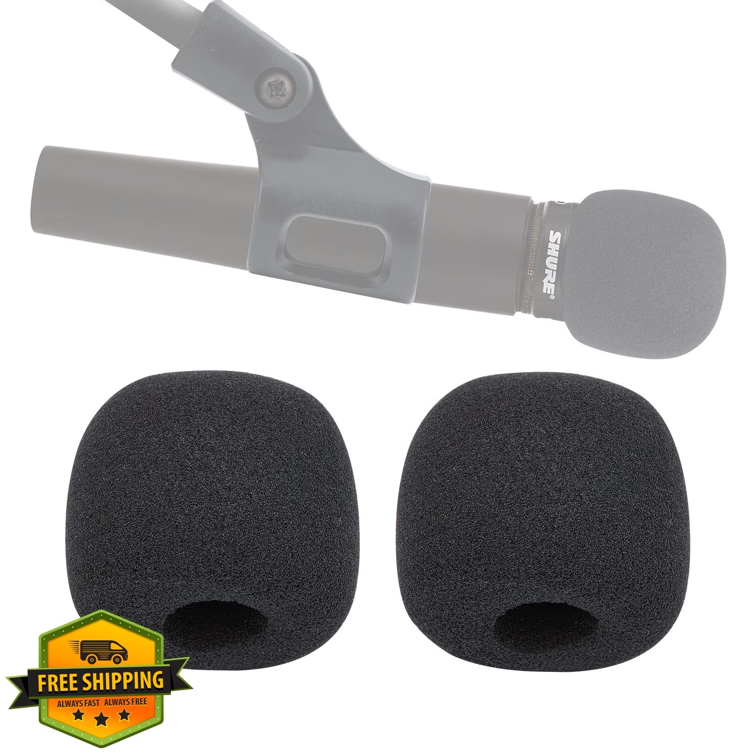 Shure SM57 Windscreen Foam Cover Pop Filter Mic Black 2 Pack