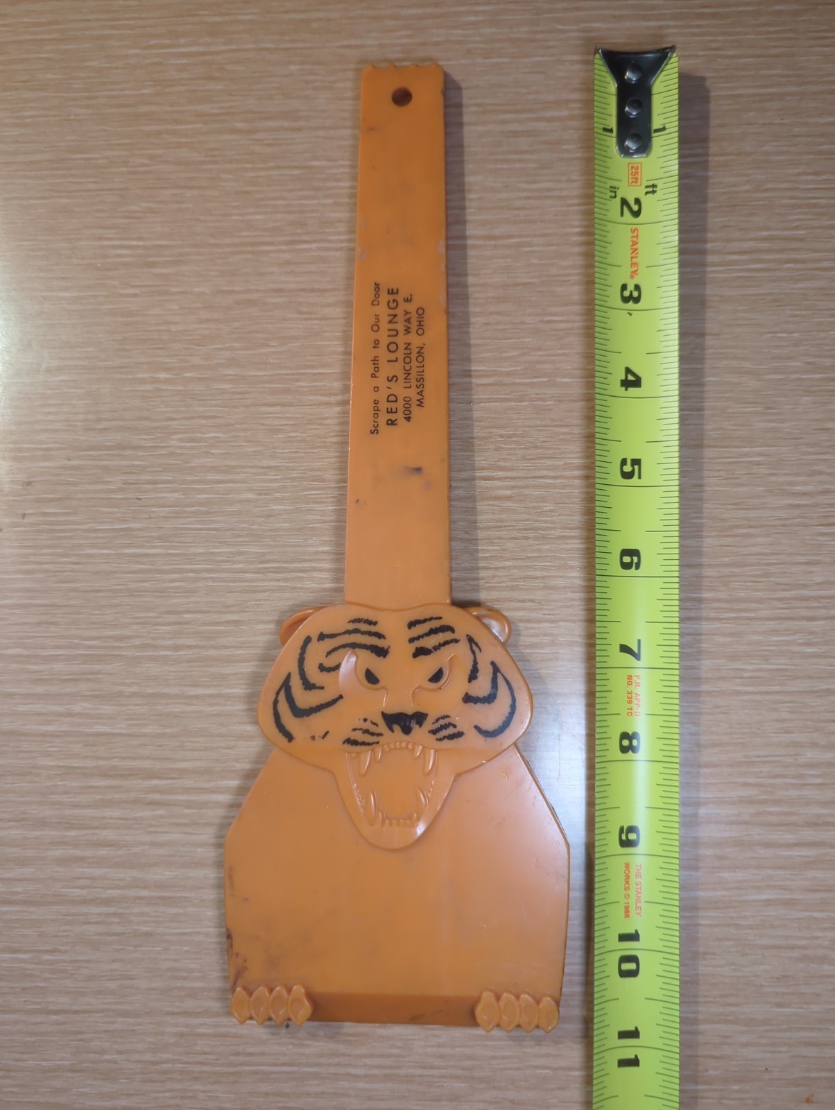Vintage Tiger Ice Scraper Red's Lounge Massillon Ohio