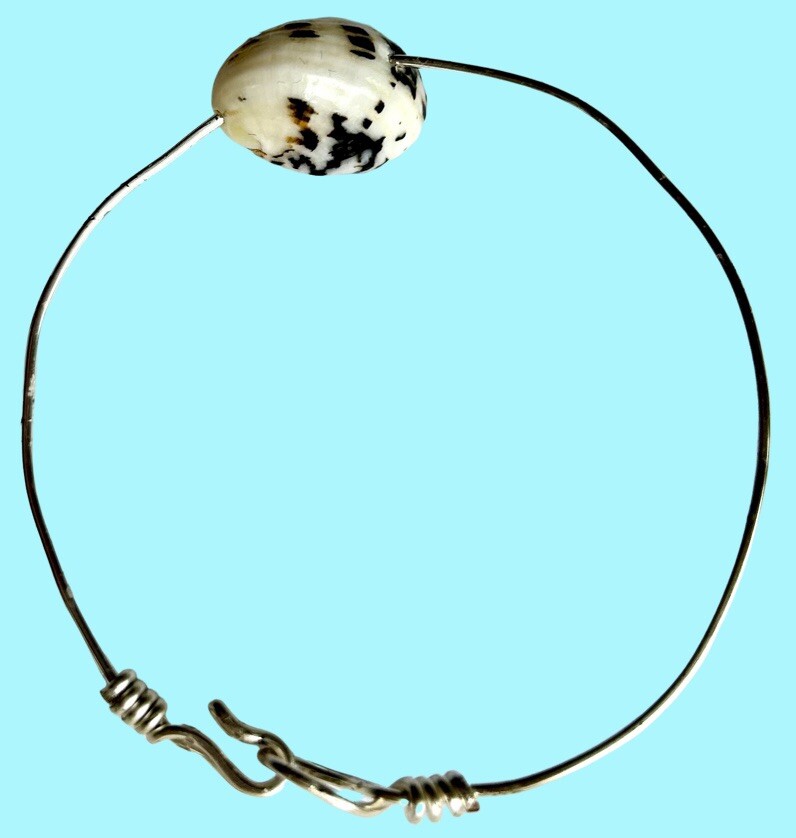 Artisan Made 3 Wrapped Sterling Silver Wire Bracelets With Sea Shells Summer