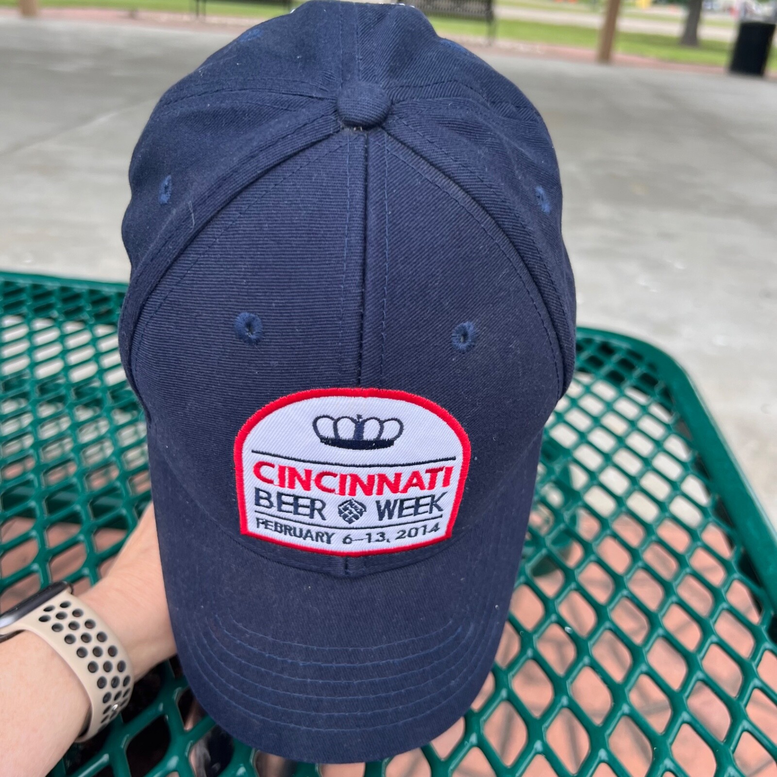 Cincinnati Beer Week Feb6-13 2014 RWB Hat Cap wPatch Hook Loop See back photos.