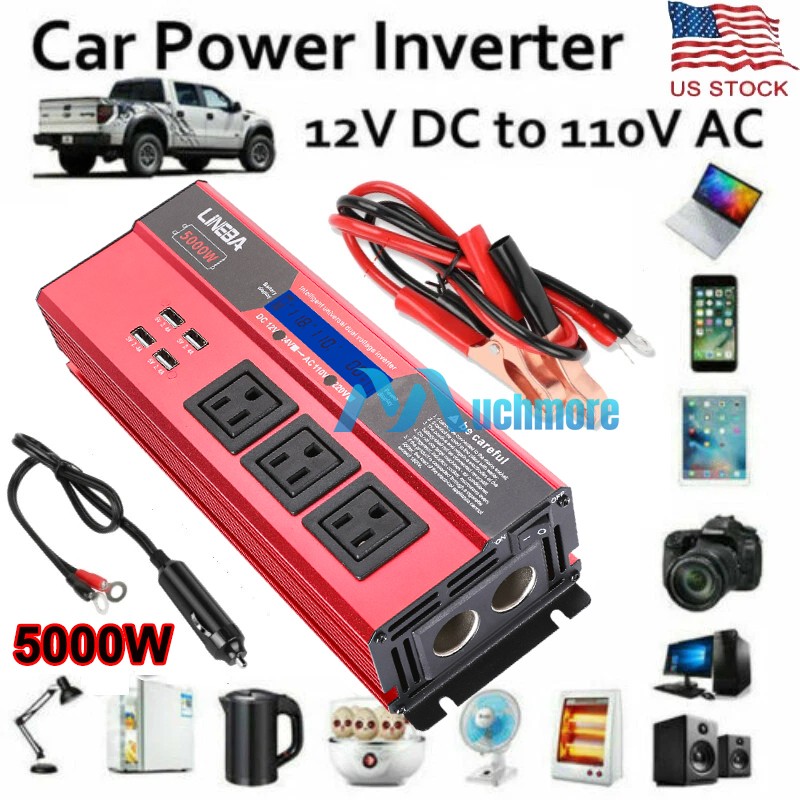Car Inverter Converter Adapter 12V To 110V Plug Power Outlet Cigarette Lighter