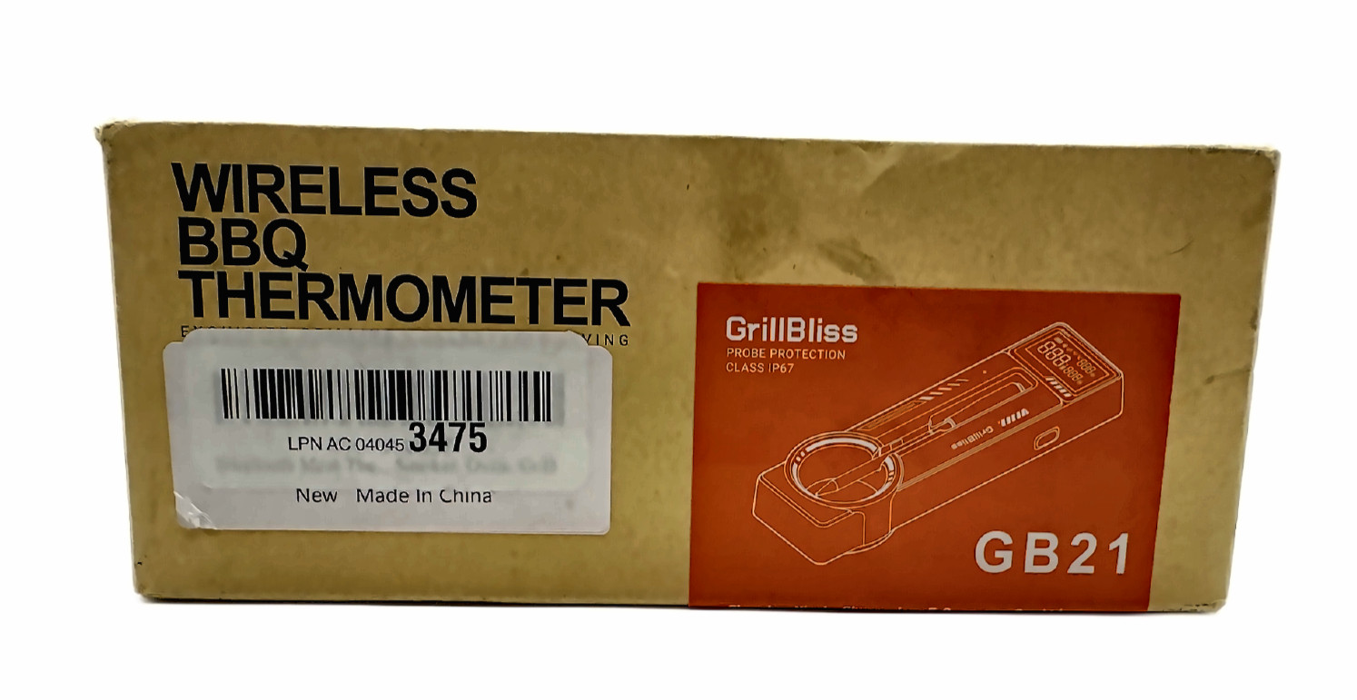 GrillBliss GB21 Bluetooth Wireless Meat Thermometer 165ft Range Open Box